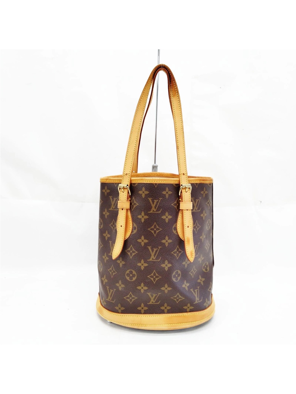 Louis Vuitton Monogram Canvas Bucket Shoulder Bag With Vachetta Trim